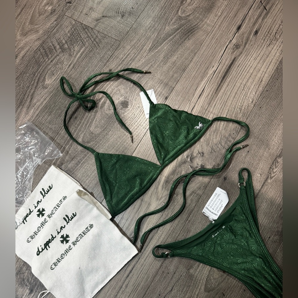 Chrome Hearts Forest Green Bikini Set